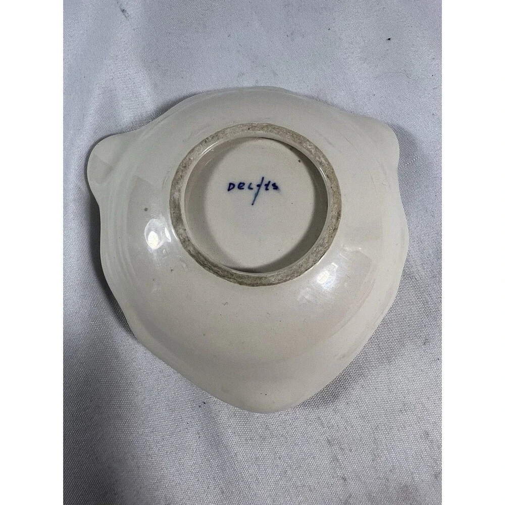 Vintage Royal Delft Ashtray Noordwijk aan Zee Holland Blue White Sailboat 5